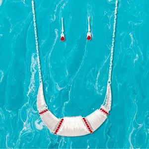 Paparazzi Going Through Phases Necklace in Red or Silver